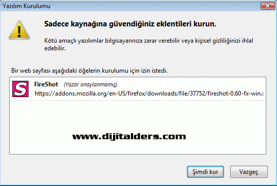Mozilla Fireshot Eklentisi