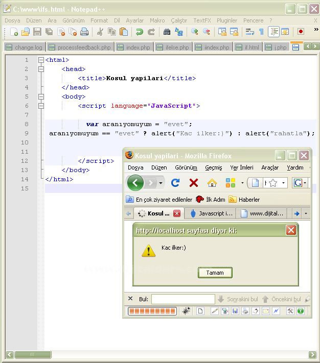Javascript İf, Else İf Ve Kısa Karşılaştırma