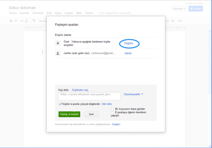 Google Docs File Menüsü